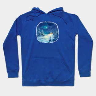 Winter landscape cartoon Hoodie